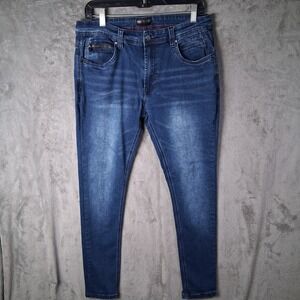 Steve's Jeans Mens 34x30 Skinny Fit Medium Wash Stretch Denim Blue Jeans